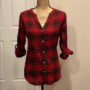 Calvin Klein red &black plaid shirt